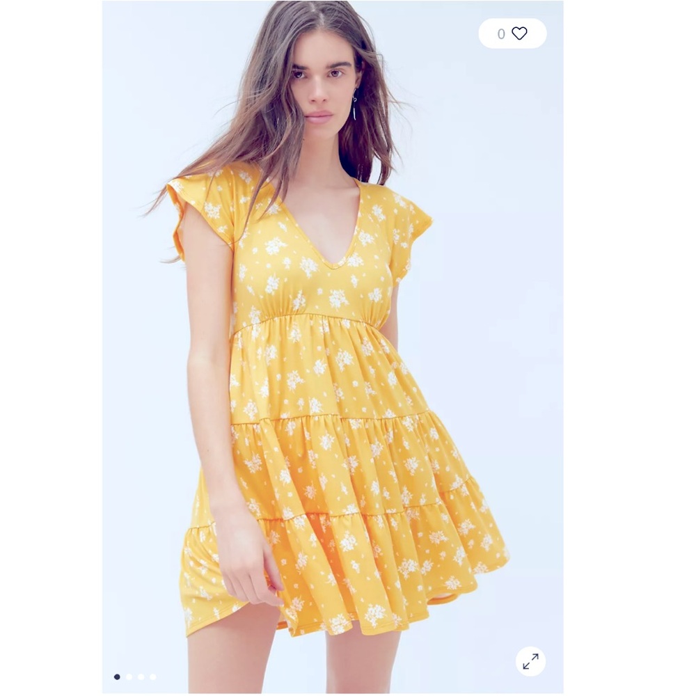 Urban Outfitters Julia Tiered Ruffle Frock Mini Dress Size 8P NWOT